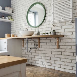 white and grey stylish bathroom         